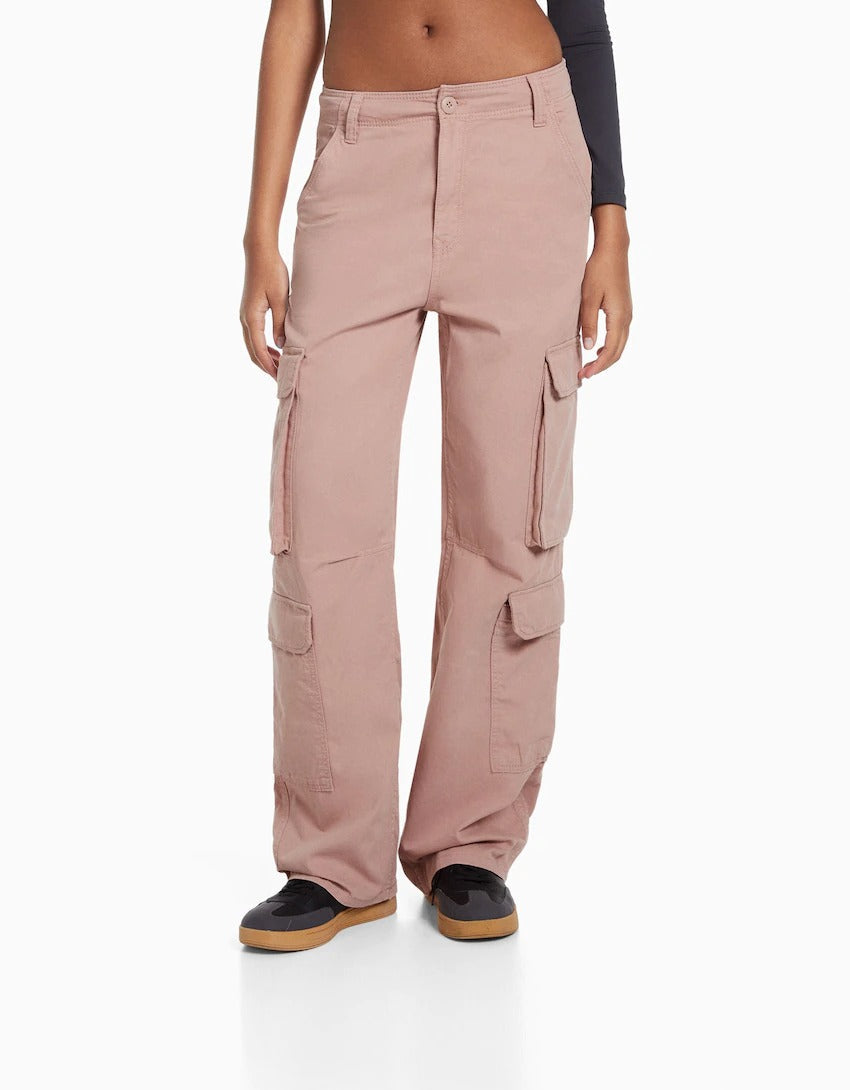Adjustable Multi-pocket Twill Cargo Trousers