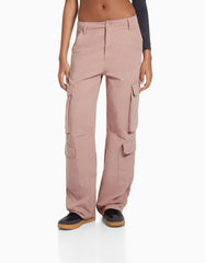 Adjustable Multi-pocket Twill Cargo Trousers