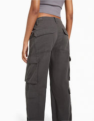 Adjustable Multi-pocket Twill Cargo Trousers