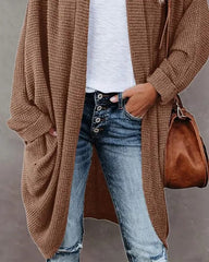 Women's Batwing Sleeve Open Front Longline Coat