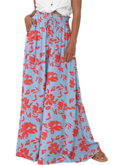 Women's Soft Floral Print Wide Leg Pants