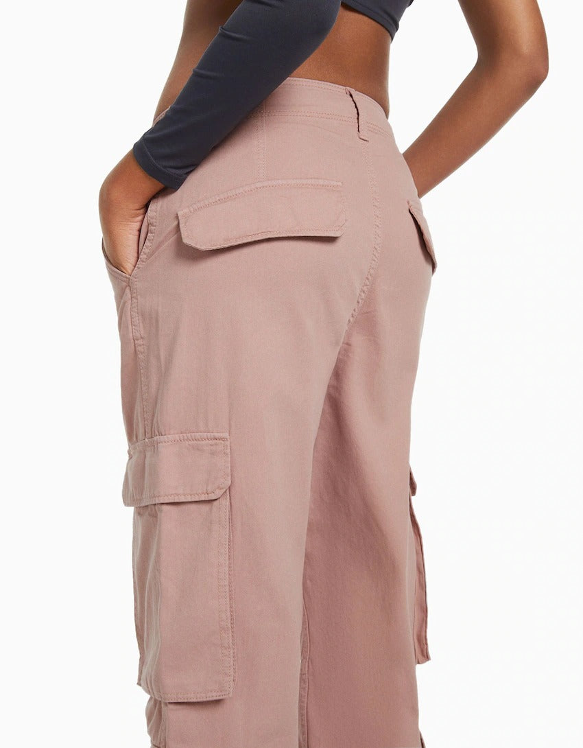 Adjustable Multi-pocket Twill Cargo Trousers