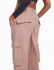 Adjustable Multi-pocket Twill Cargo Trousers