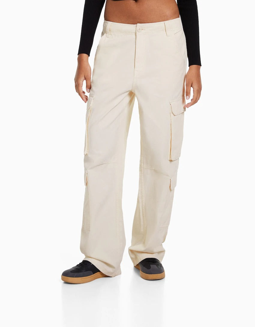 Adjustable Multi-pocket Twill Cargo Trousers