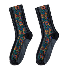 Vintage Embroidered Floral Socks