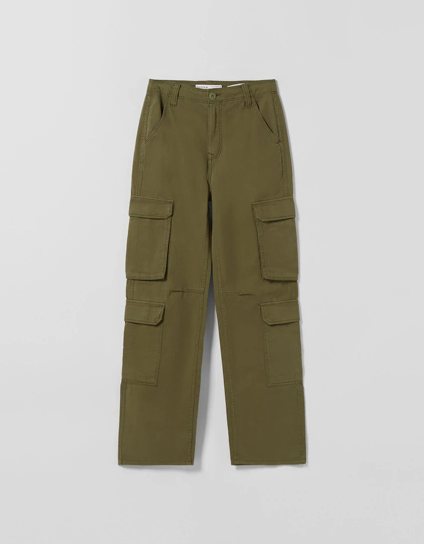 Adjustable Multi-pocket Twill Cargo Trousers