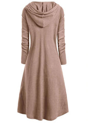 Hooded High Low Drop Shoulder Longline Sweater