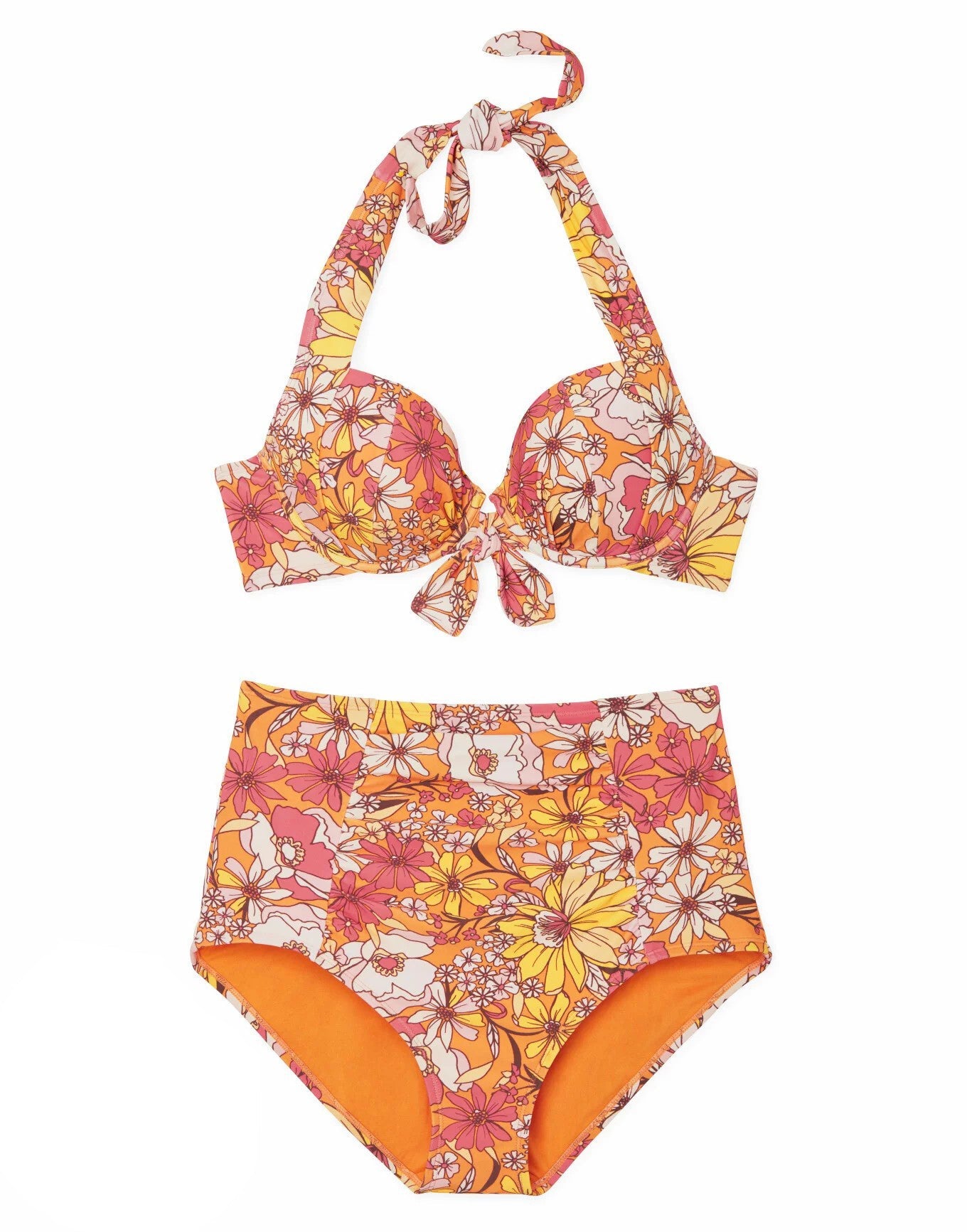 FLORAL ACTIVE HIGH WAISTED BIKINI SET