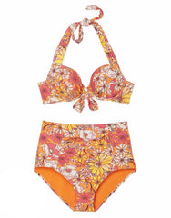 FLORAL ACTIVE HIGH WAISTED BIKINI SET