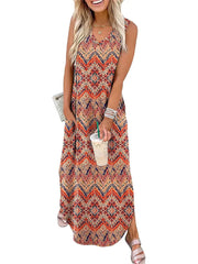 Women's Casual Side Slit Loose Tank Dress
