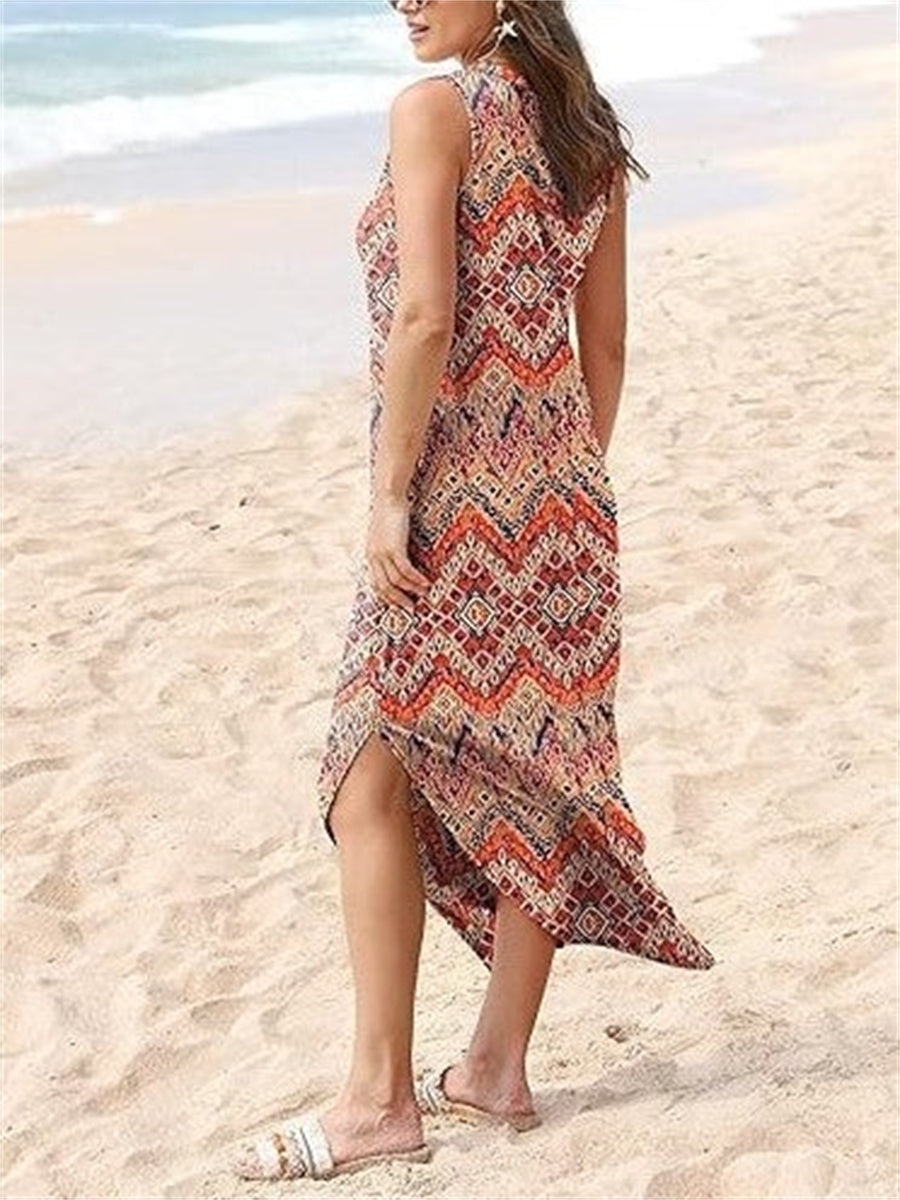 Women's Casual Side Slit Loose Tank Dress
