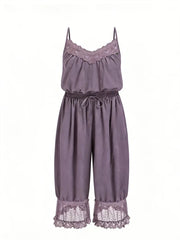 Women's Lace Camisole Jumpsuit with Cropped Trousers