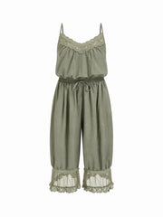 Women's Lace Camisole Jumpsuit with Cropped Trousers