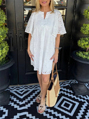 Women's Sunflower Eyelet Shift Dress
