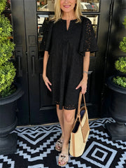 Women's Sunflower Eyelet Shift Dress