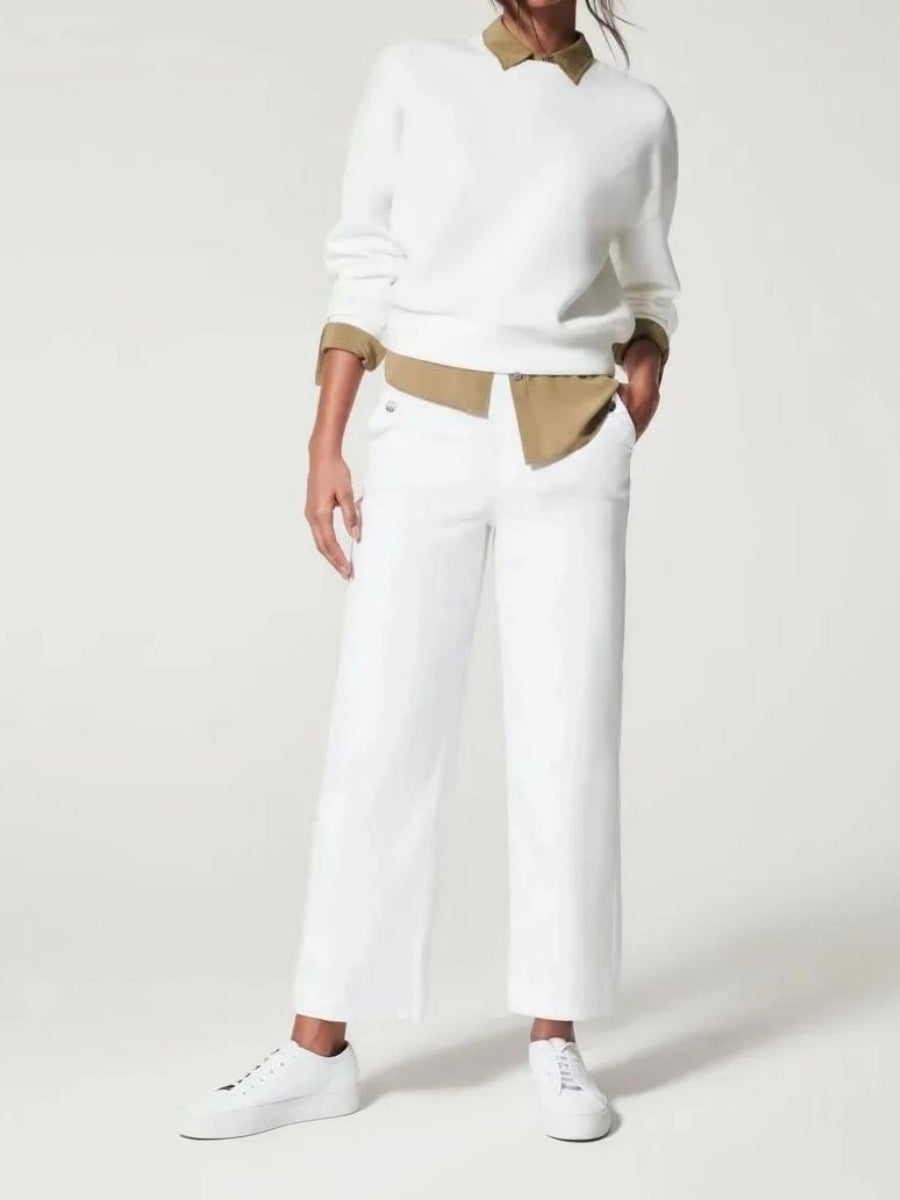 Women's Stretch Twill Cropped Wide Leg Pant