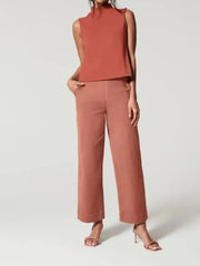 Women's Stretch Twill Cropped Wide Leg Pant