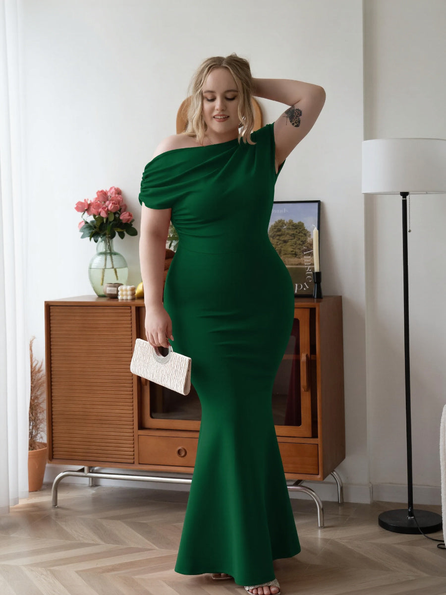 Women's Elegant Sleeveless Off Shoulder Bodycon Long Formal Party Evening Dress