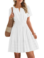 Women's V-Neck Tiered Casual Dress