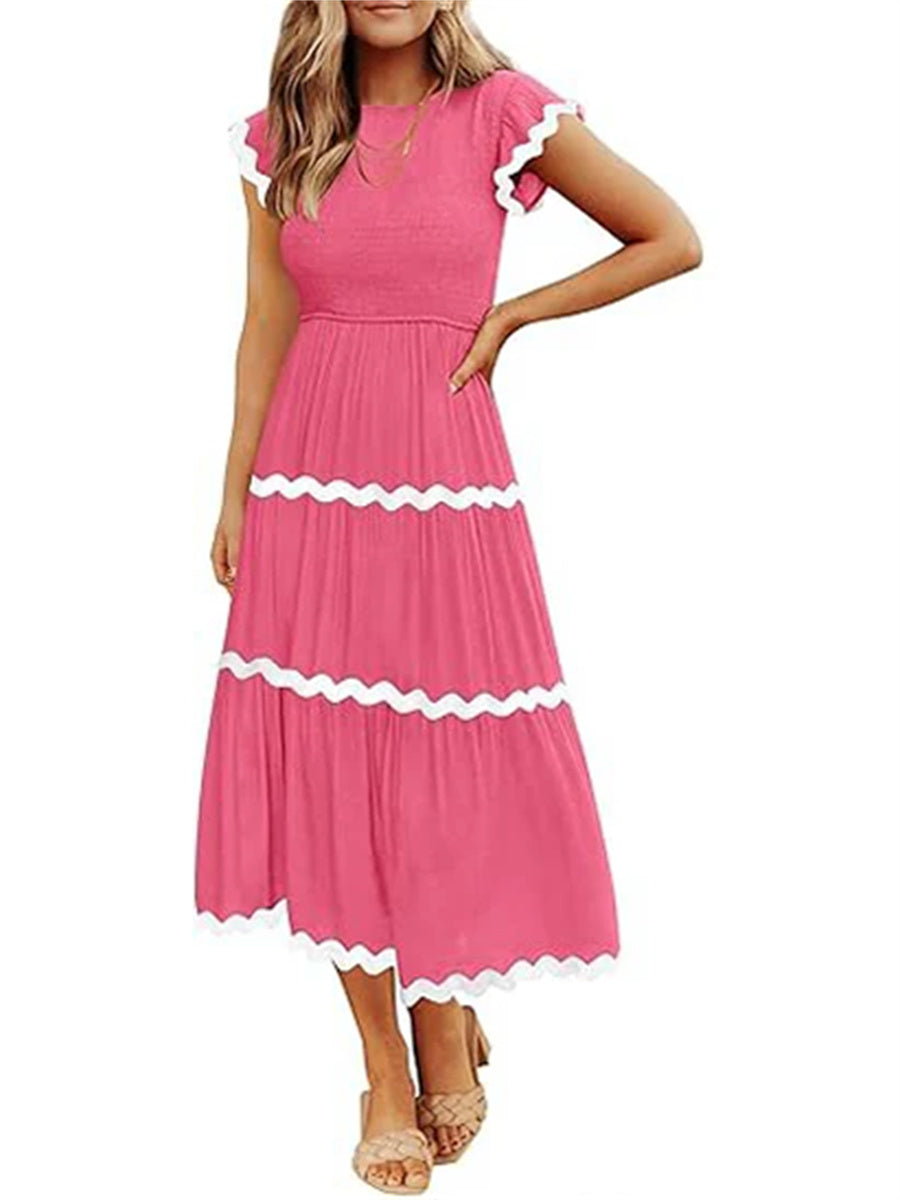 Women's Contrast Ric Rac Maxi Dress