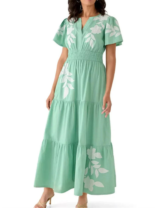 Women's Casual Smocked Waist Maxi Dress