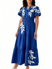 Women's Casual Smocked Waist Maxi Dress