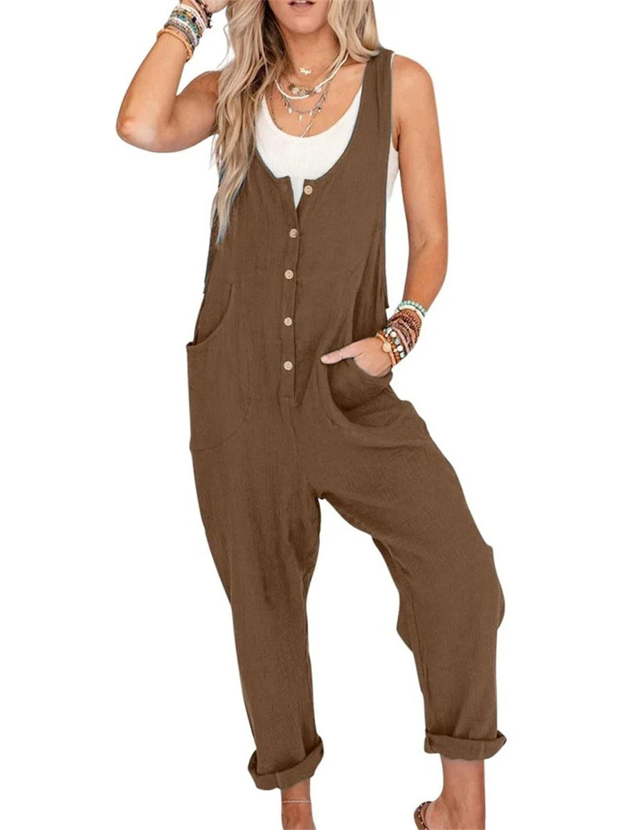 Women's Loose Casual Overalls with Pockets