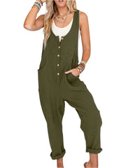 Women's Loose Casual Overalls with Pockets