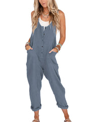 Women's Loose Casual Overalls with Pockets