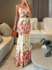 Women's Vacay Bloom Cutout Maxi Set