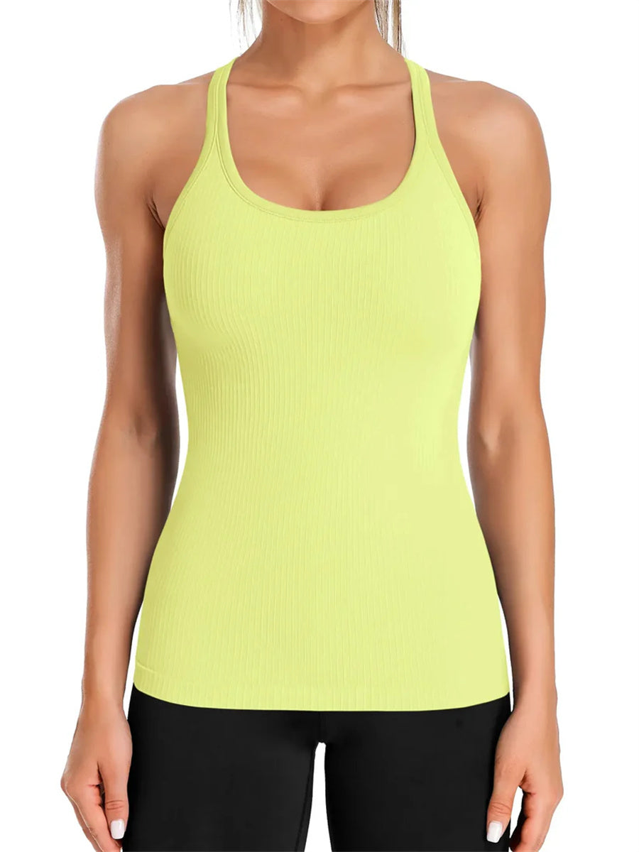 Women's Built-in Bra Ribbed Tank Top