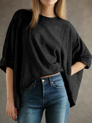 Women's Bat Sleeve Oversized Solid Color Top