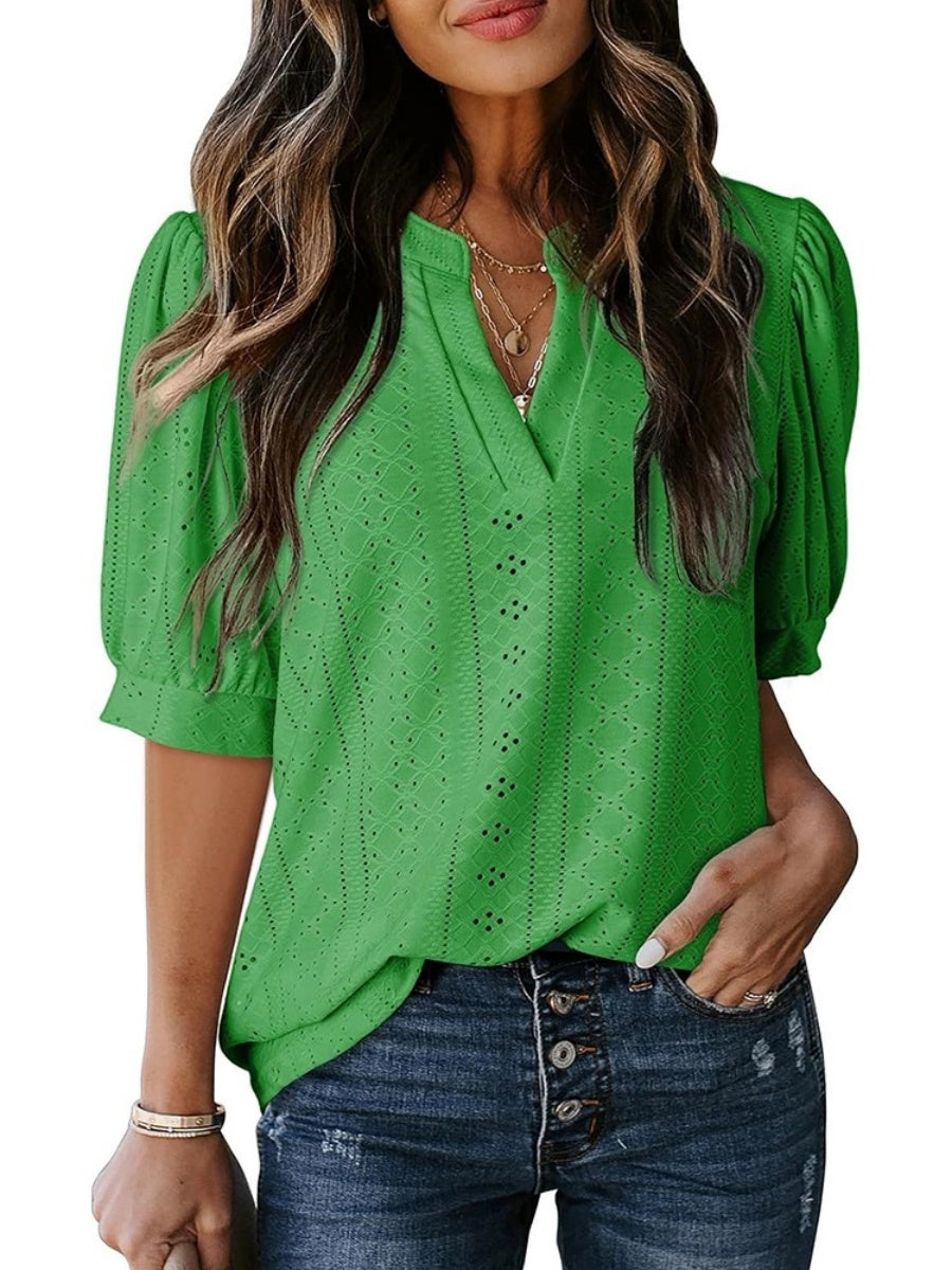 Womens Casual Hollow Out Cute Lace Tops