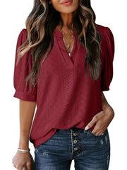 Womens Casual Hollow Out Cute Lace Tops