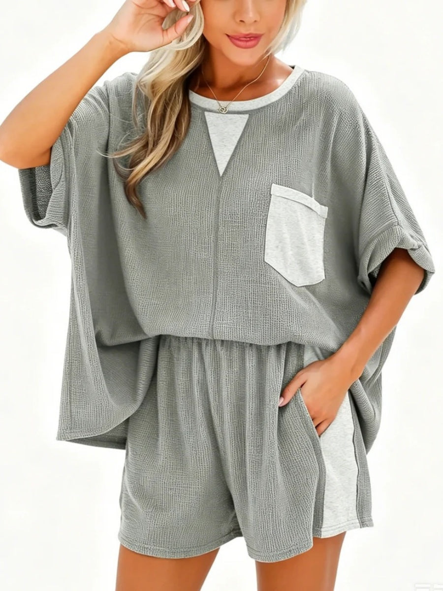 Women's Relaxed Fit Waffle Two-Piece Outfit