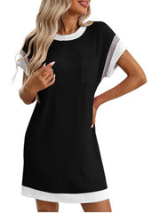Women's Colorblock Ribbed Pocket Dress