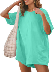 Women's Back V Neck Half Sleeve Jumpsuit