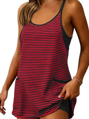 Women's Striped Athletic Dress with Built-in Shorts