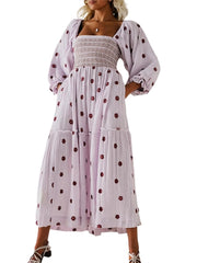 Women's Casual Embroidered Maxi Dress