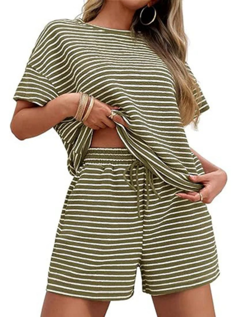 Women's Matching Stripe Loungewear Set