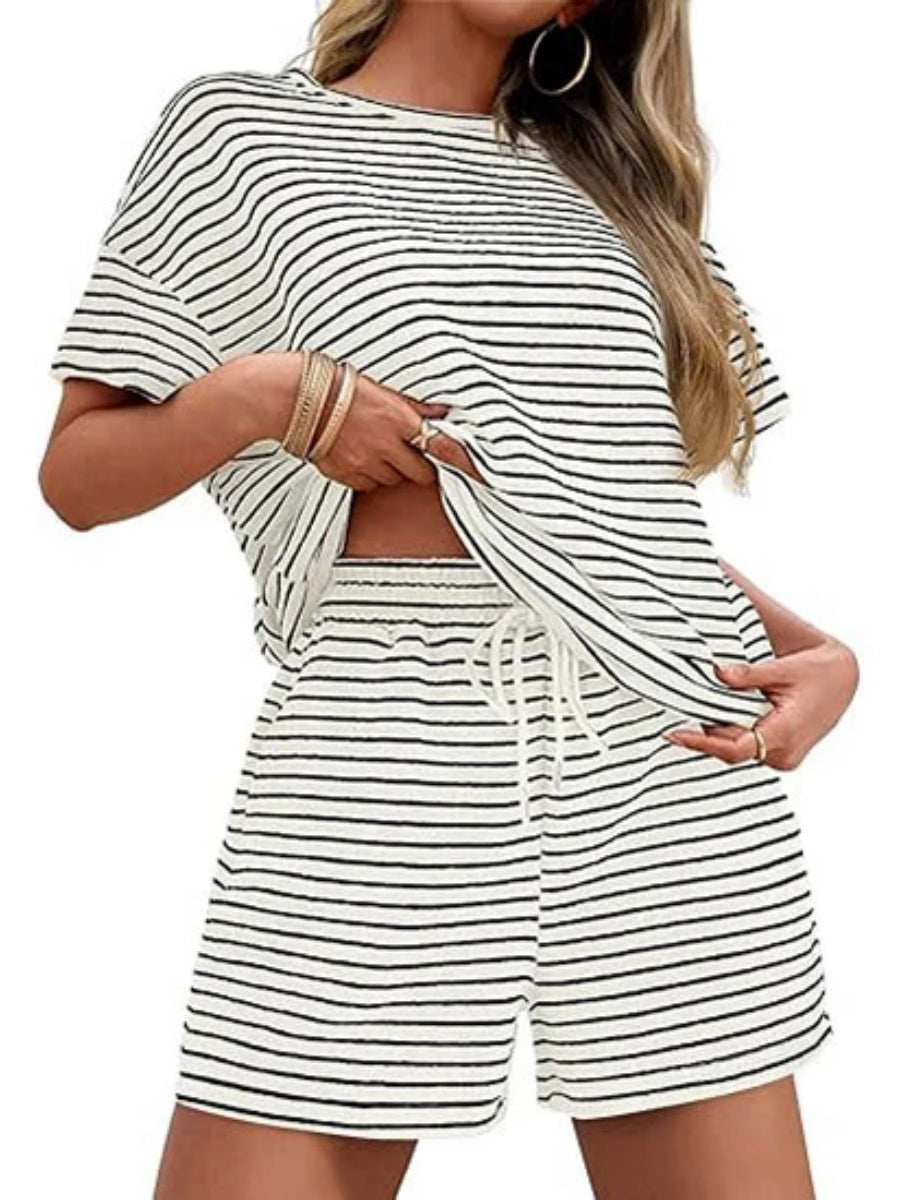 Women's Matching Stripe Loungewear Set