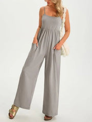 Women's Spaghetti Strap Wide Leg Jumpsuit