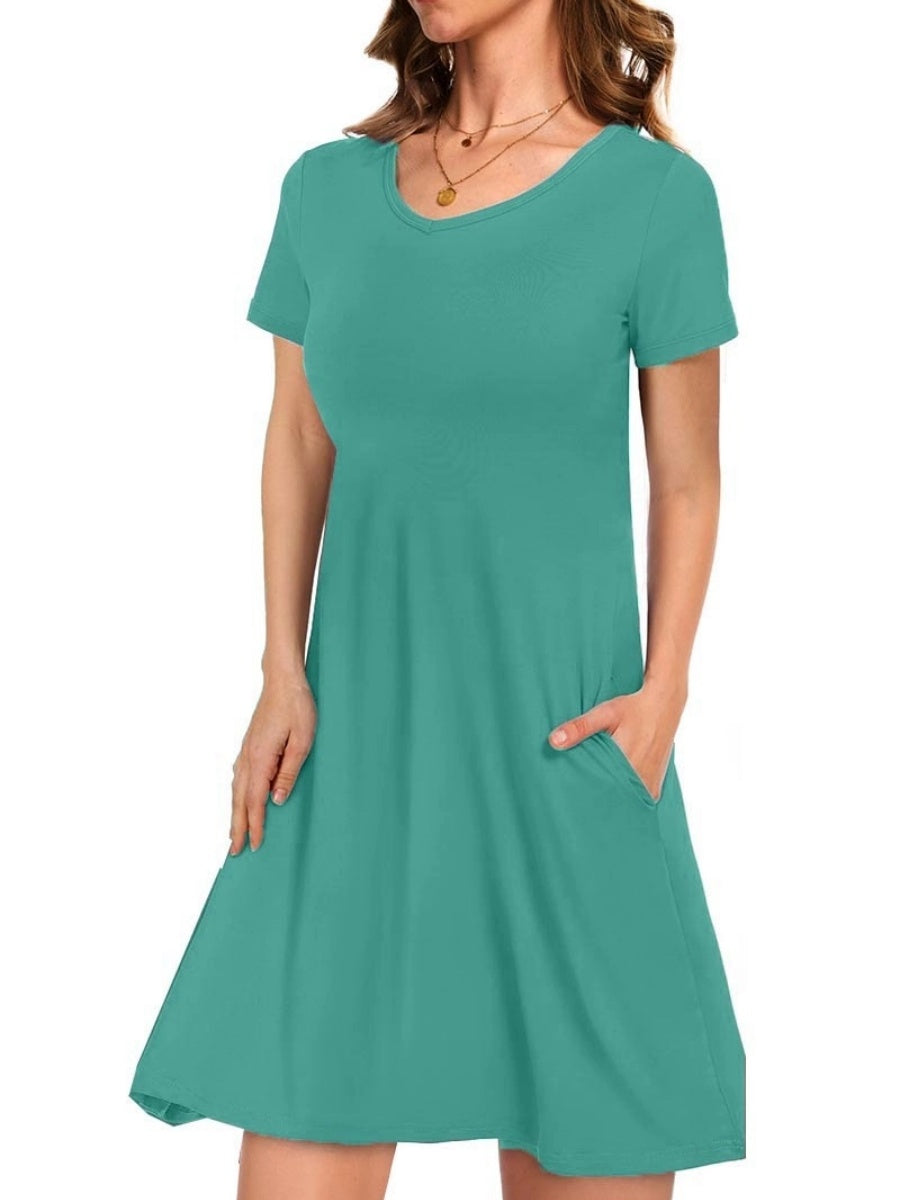 Women's Casual T-Shirt Dress with Pockets