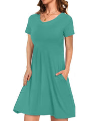 Women's Casual T-Shirt Dress with Pockets