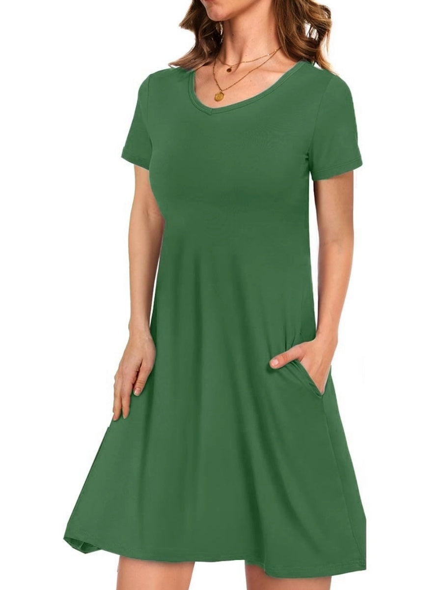 Women's Casual T-Shirt Dress with Pockets
