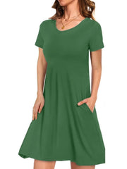 Women's Casual T-Shirt Dress with Pockets