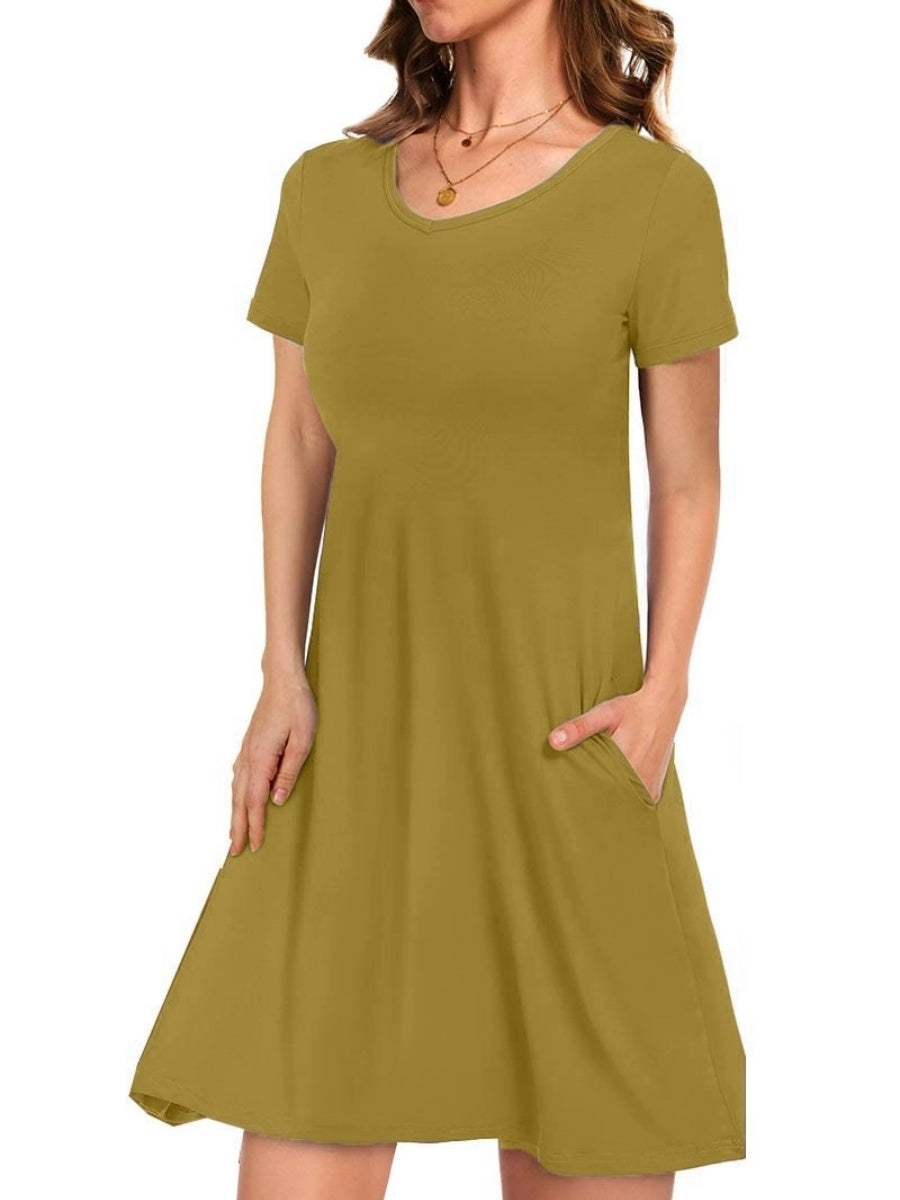 Women's Casual T-Shirt Dress with Pockets