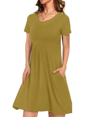 Women's Casual T-Shirt Dress with Pockets