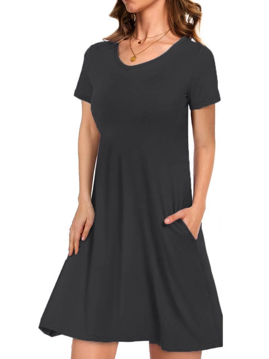 Women's Casual T-Shirt Dress with Pockets