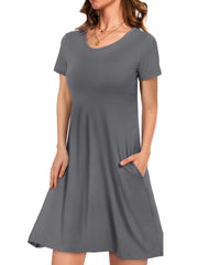 Women's Casual T-Shirt Dress with Pockets